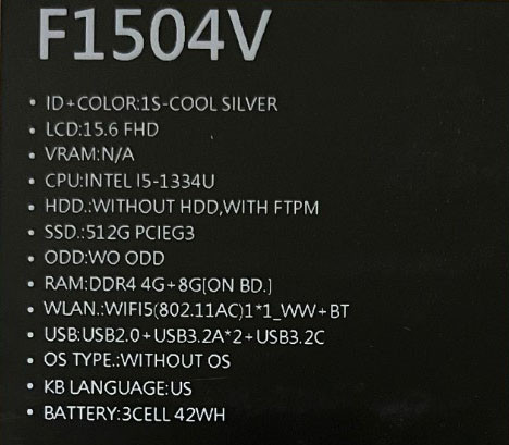 لپ تاپ ایسوس F1504VA Core i5-1334U/12GB RAM/512GB SSD